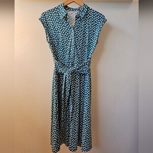 NWT Boden Polka Dot Midi Dress - Teal